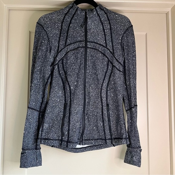 Lululemon Define Jacket Luminesce Splatter White Black size 8 - Picture 1 of 6